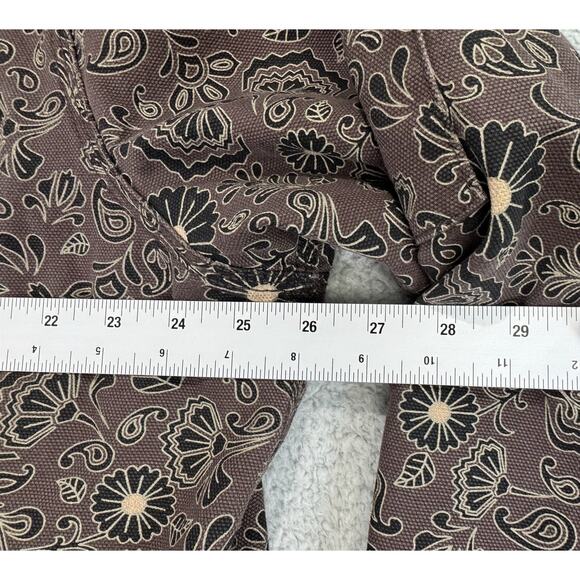 DICKIES Ellis Floral Print Duck Brown Canvas Mens XL Jacket Corduroy Collar - Picture 10 of 16